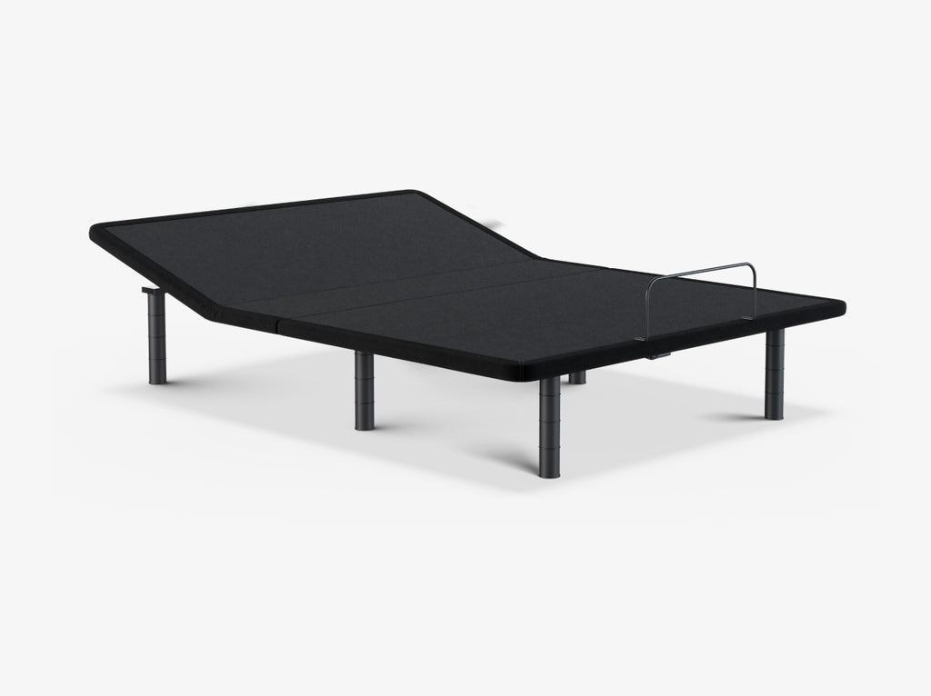 Ascension® Luxe Adjustable Power Base shown in an anti-snore position with the head slightly elevated on a light gray background.