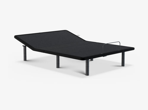 Ascension® Luxe Adjustable Power Base shown in an anti-snore position with the head slightly elevated on a light gray background.