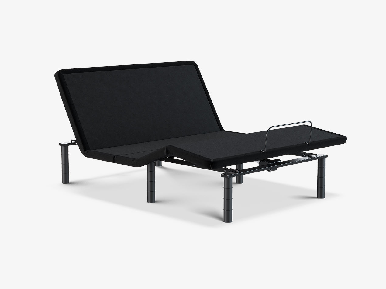Ascension® Luxe Adjustable Power Base shown with the head and foot sections raised in a lounge position on a light gray background.